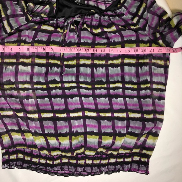 AGB Blouse 3/4 Sleeves with attached Black Cami, Large, EUC, pet/smoke free home - Picture 11 of 15